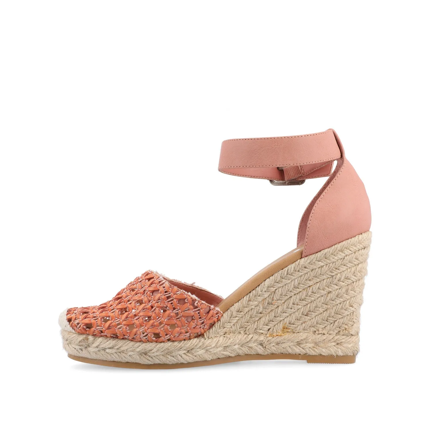 SIERRA WEDGE SANDALS IN VEGAN LEATHER - Coral sold by Journee Collection product image thumbnail 3