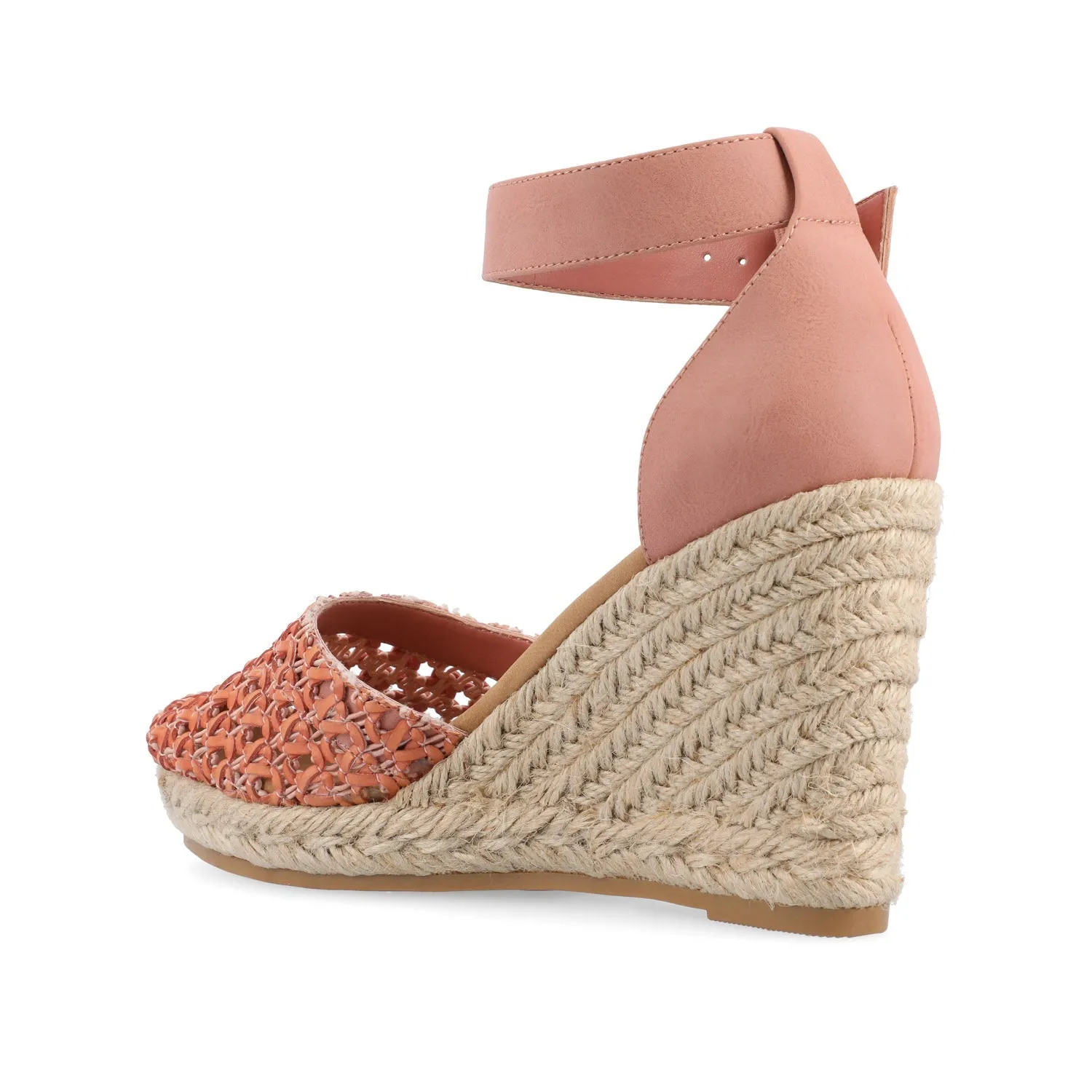 SIERRA WEDGE SANDALS IN VEGAN LEATHER - Coral sold by Journee Collection product image thumbnail 4