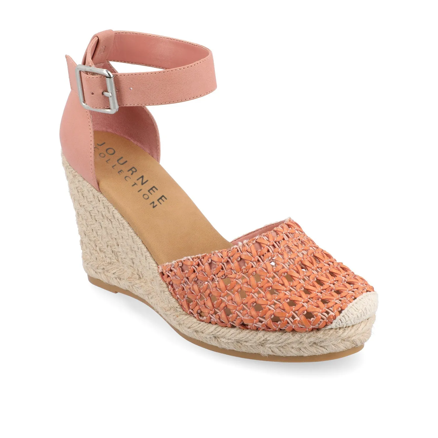 SIERRA WEDGE SANDALS IN VEGAN LEATHER - Coral sold by Journee Collection product image thumbnail 2