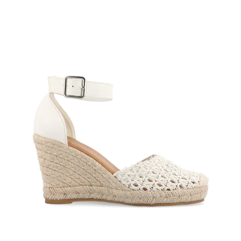 SIERRA WEDGE SANDALS IN VEGAN LEATHER - White sold by Journee Collection