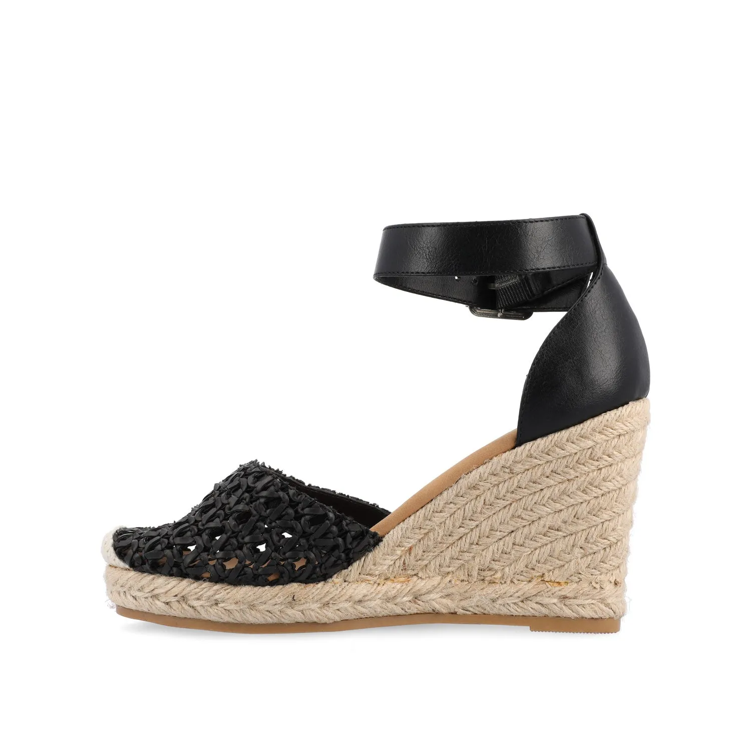 SIERRA WEDGE SANDALS IN VEGAN LEATHER - Black sold by Journee Collection product image thumbnail 3