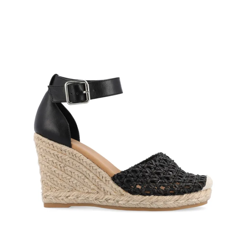 SIERRA WEDGE SANDALS IN VEGAN LEATHER - Black sold by Journee Collection