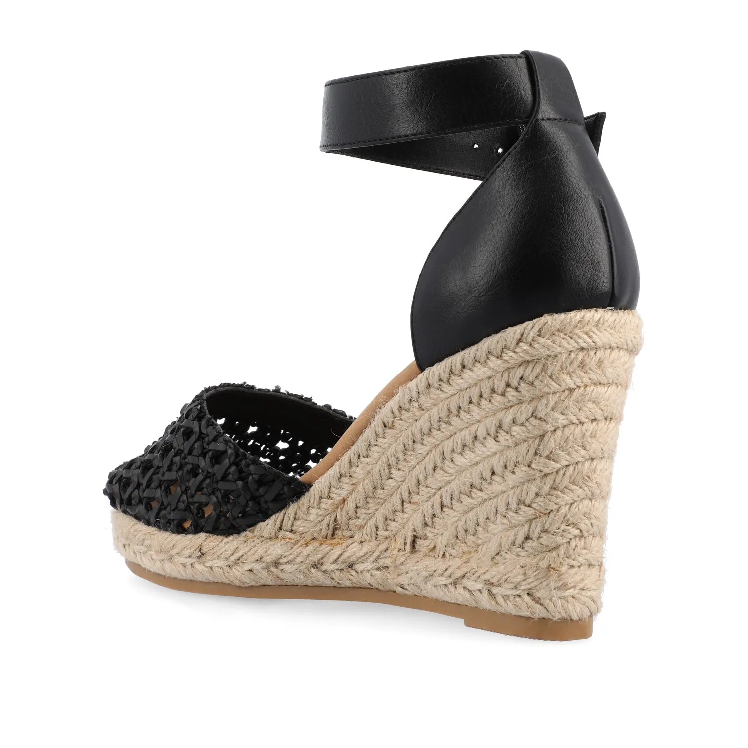 SIERRA WEDGE SANDALS IN VEGAN LEATHER - Black sold by Journee Collection product image thumbnail 4