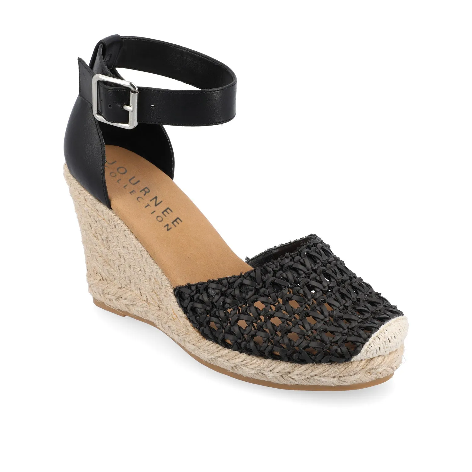 SIERRA WEDGE SANDALS IN VEGAN LEATHER - Black sold by Journee Collection product image thumbnail 2