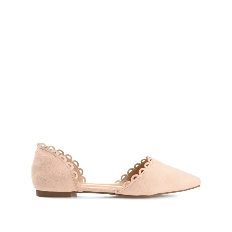 JEZLIN D'ORSAY FLATS IN FAUX SUEDE - Nude sold by Journee Collection