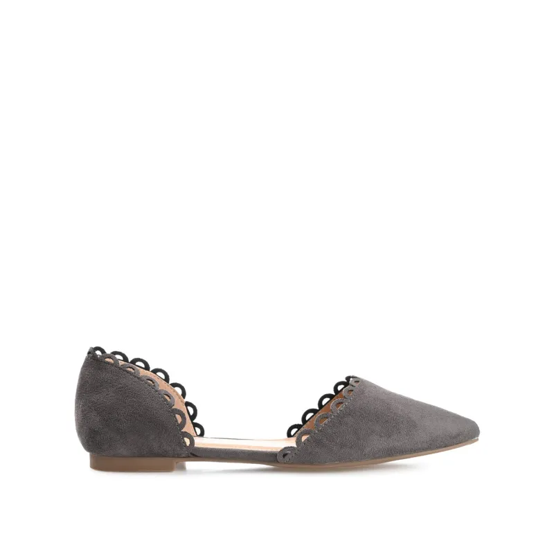 JEZLIN D'ORSAY FLATS IN FAUX SUEDE - Grey sold by Journee Collection