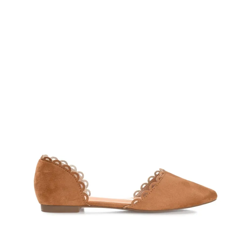 JEZLIN D'ORSAY FLATS IN FAUX SUEDE - Cognac sold by Journee Collection