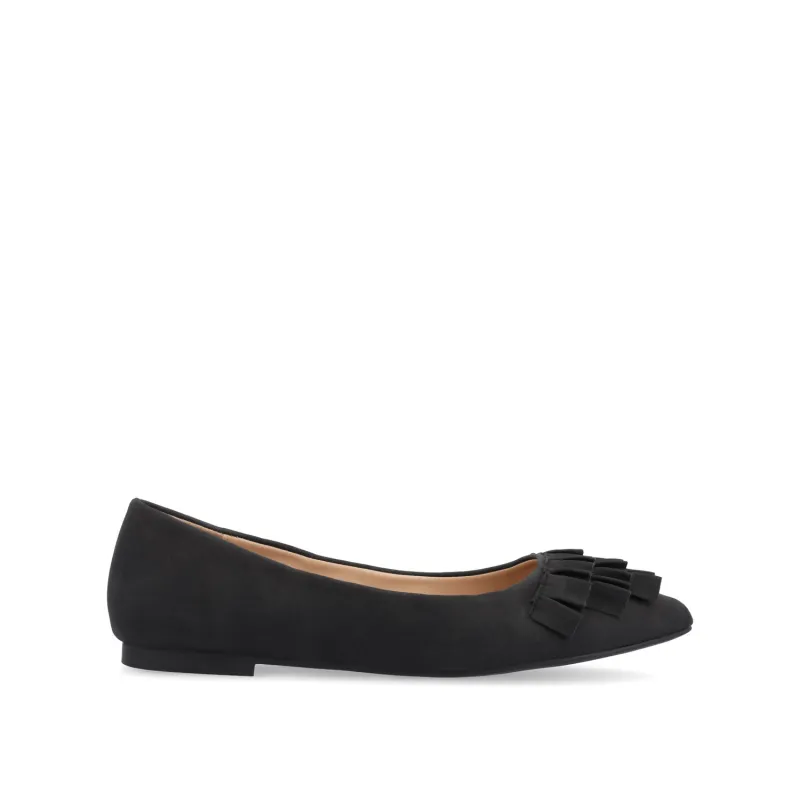 JUDY BALLET FLATS IN VEGAN LEATHER - Black PU sold by Journee Collection