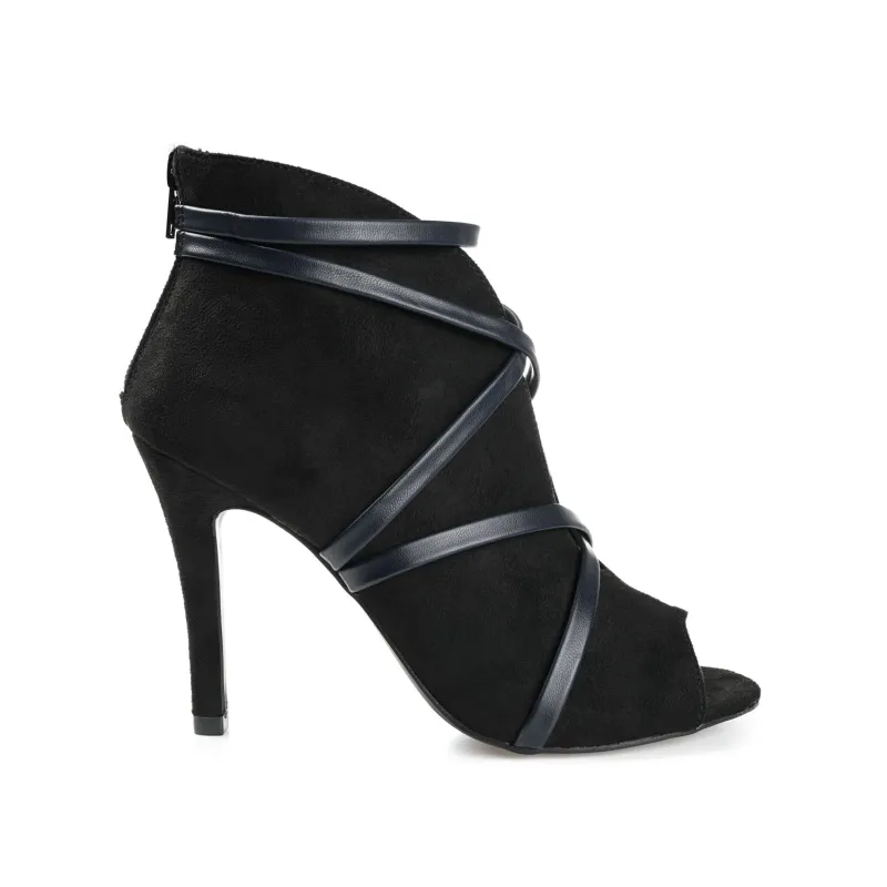 SAMARA STILETTO HEELED BOOTIES IN FAUX SUEDE - Black sold by Journee Collection