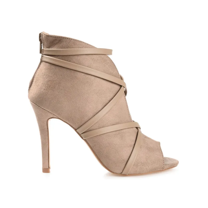 SAMARA STILETTO HEELED BOOTIES IN FAUX SUEDE - Taupe sold by Journee Collection