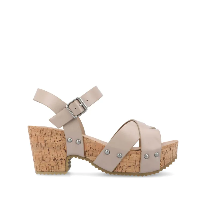 VALENTINA HEELED SANDALS IN VEGAN LEATHER - Taupe sold by Journee Collection