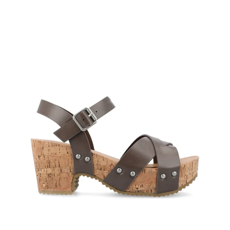 VALENTINA HEELED SANDALS IN VEGAN LEATHER - Brown sold by Journee Collection