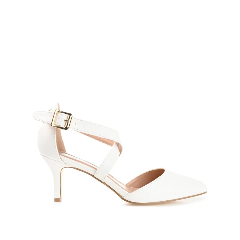 RIVA STILETTO PUMP HEELS IN VEGAN LEATHER - White sold by Journee Collection