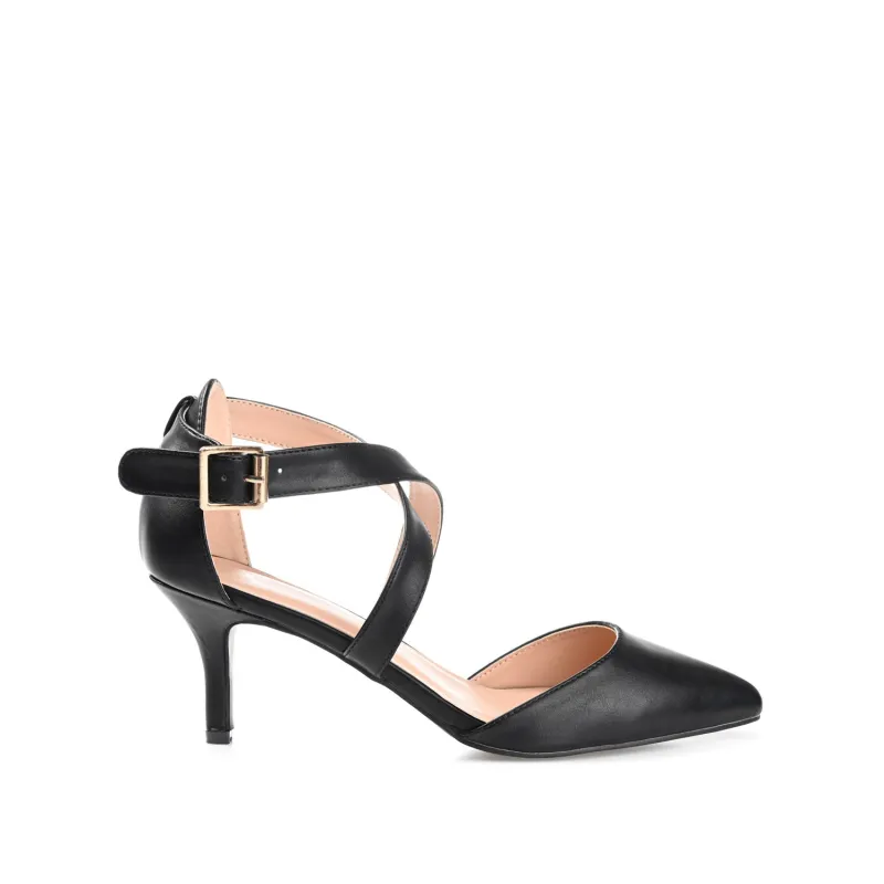 RIVA STILETTO PUMP HEELS IN VEGAN LEATHER - Black sold by Journee Collection
