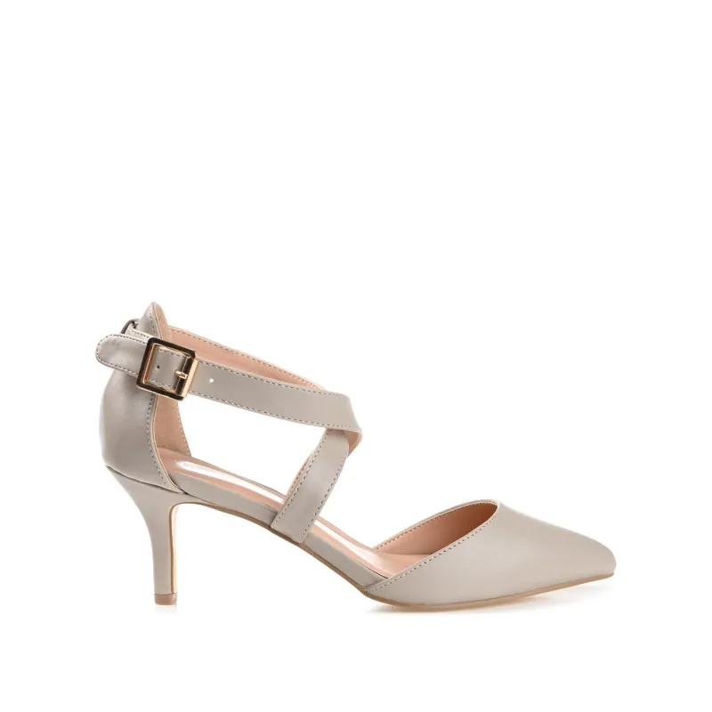 RIVA STILETTO PUMP HEELS IN VEGAN LEATHER - Grey sold by Journee Collection