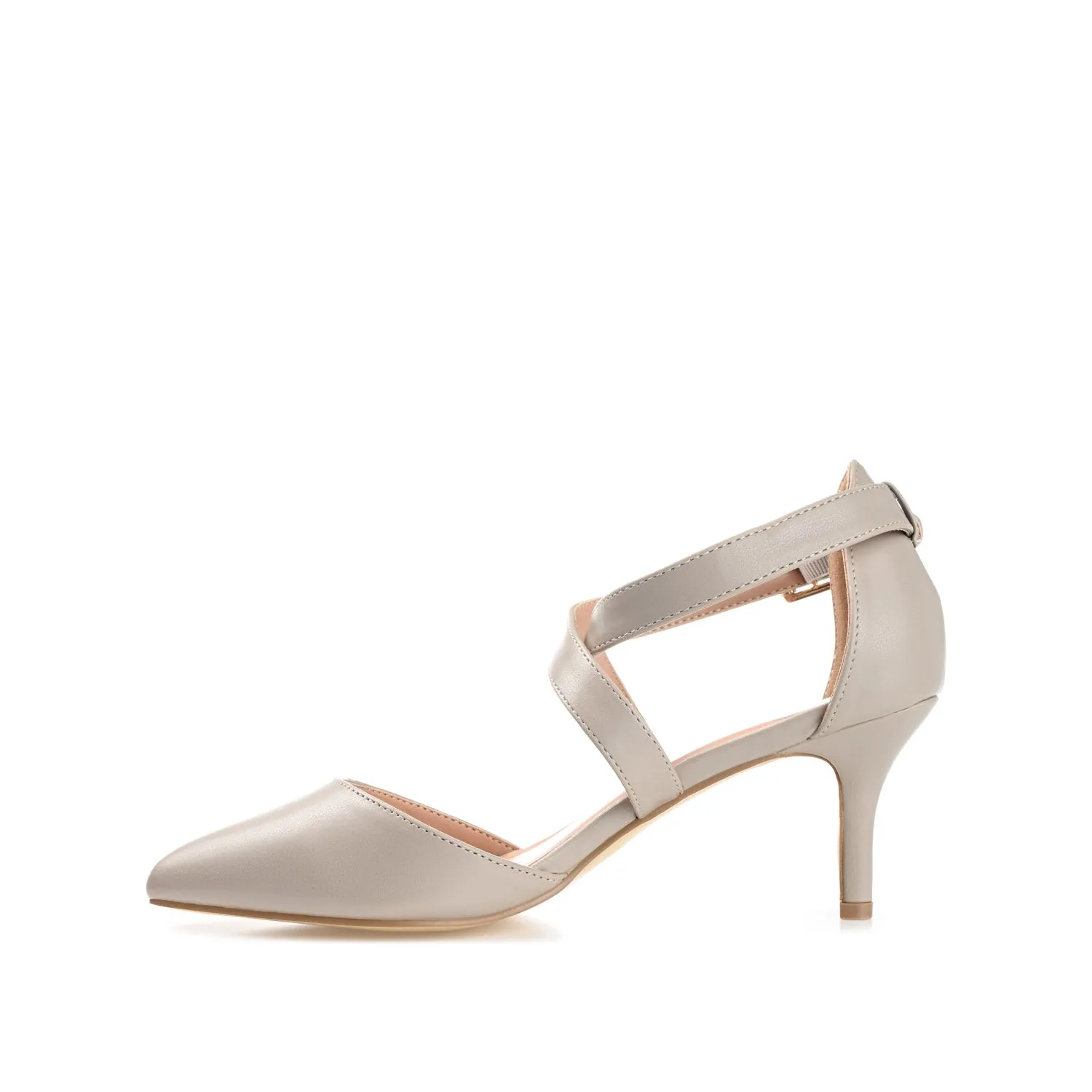RIVA STILETTO PUMP HEELS IN VEGAN LEATHER - Grey sold by Journee Collection product image thumbnail 3