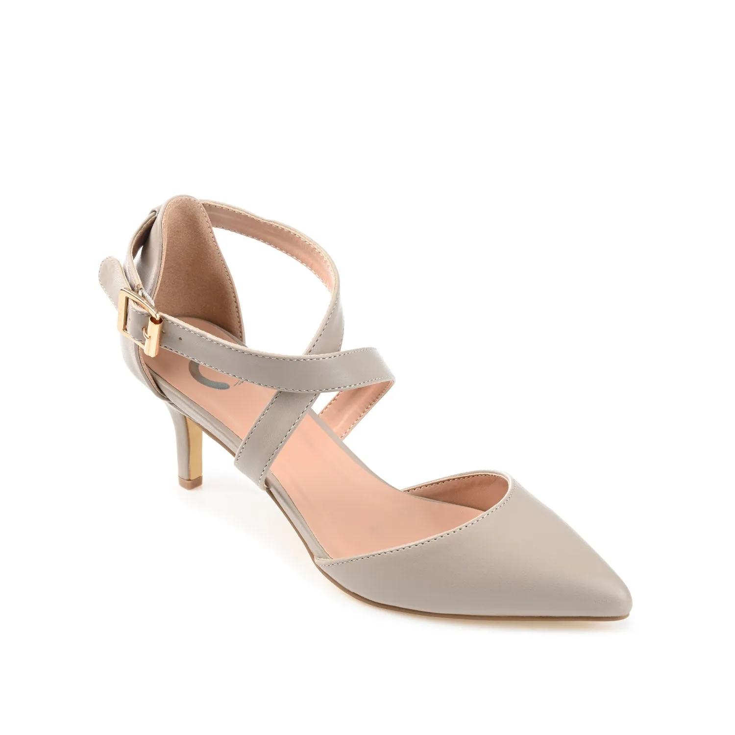 RIVA STILETTO PUMP HEELS IN VEGAN LEATHER - Grey sold by Journee Collection product image thumbnail 2