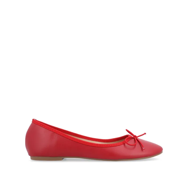 VIKA BALLET FLATS IN VEGAN LEATHER - Red sold by Journee Collection