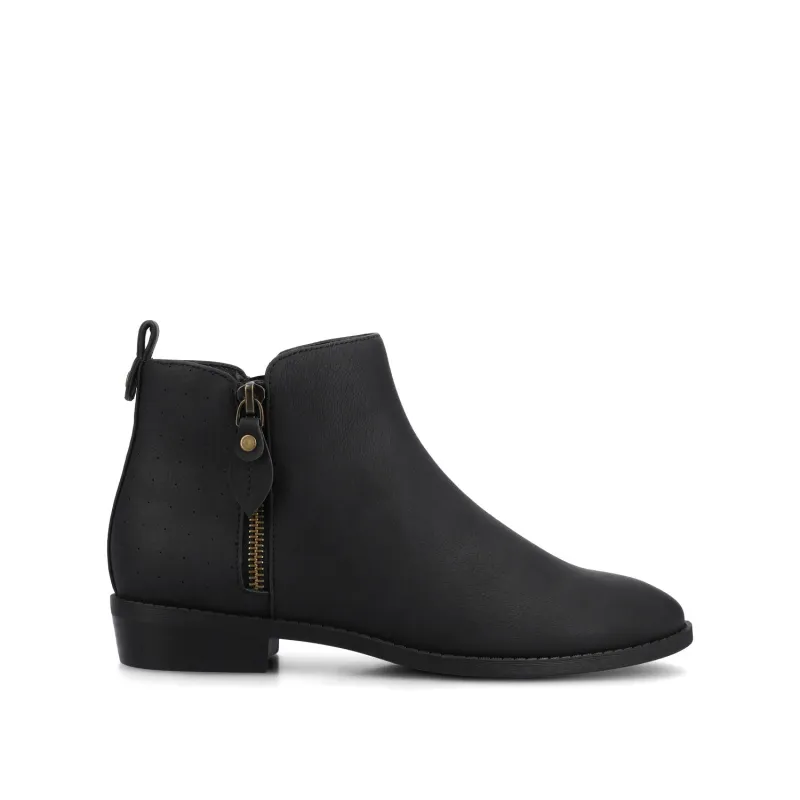 ELLIS ZIP UP BOOTIE IN VEGAN LEATHER - Vintage Black sold by Journee Collection