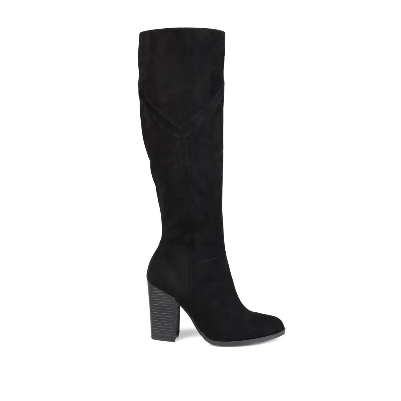 KYLLIE KNEE HIGH BOOTS IN FAUX SUEDE - Black Faux Suede sold by Journee Collection