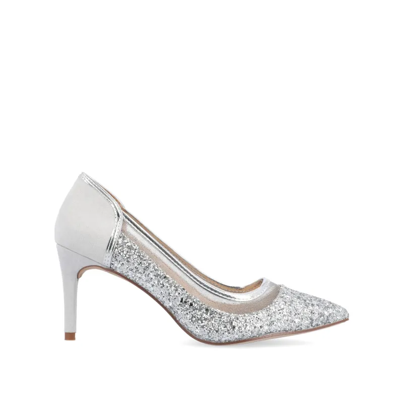 KALANI STILETTO HEELS IN GLITTER MATERIAL - Silver Glitter 2 sold by Journee Collection
