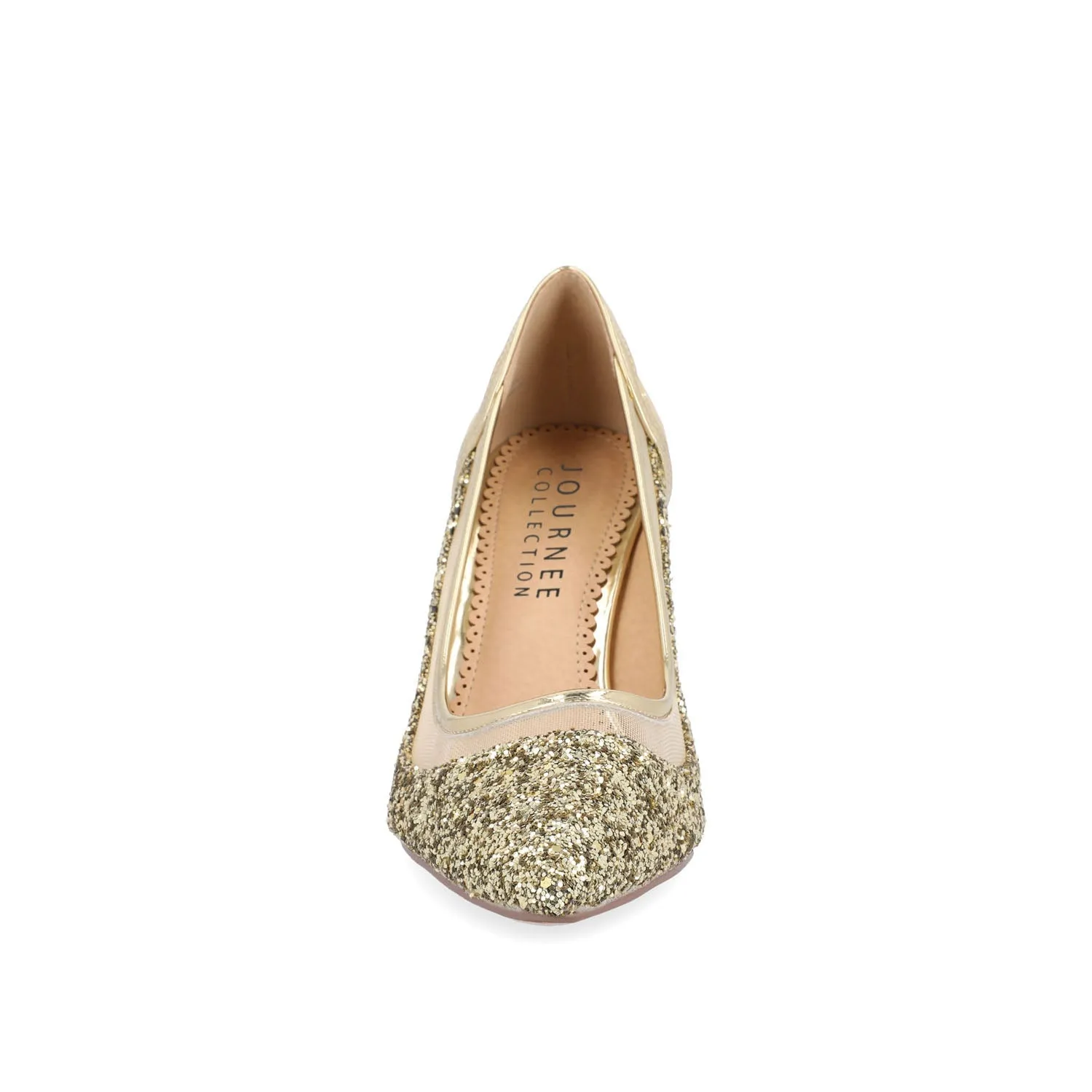 KALANI STILETTO HEELS IN GLITTER MATERIAL - Gold Glitter 2 sold by Journee Collection product image thumbnail 5