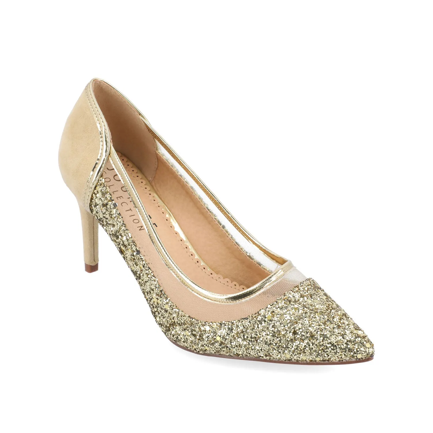 KALANI STILETTO HEELS IN GLITTER MATERIAL - Gold Glitter 2 sold by Journee Collection product image thumbnail 2