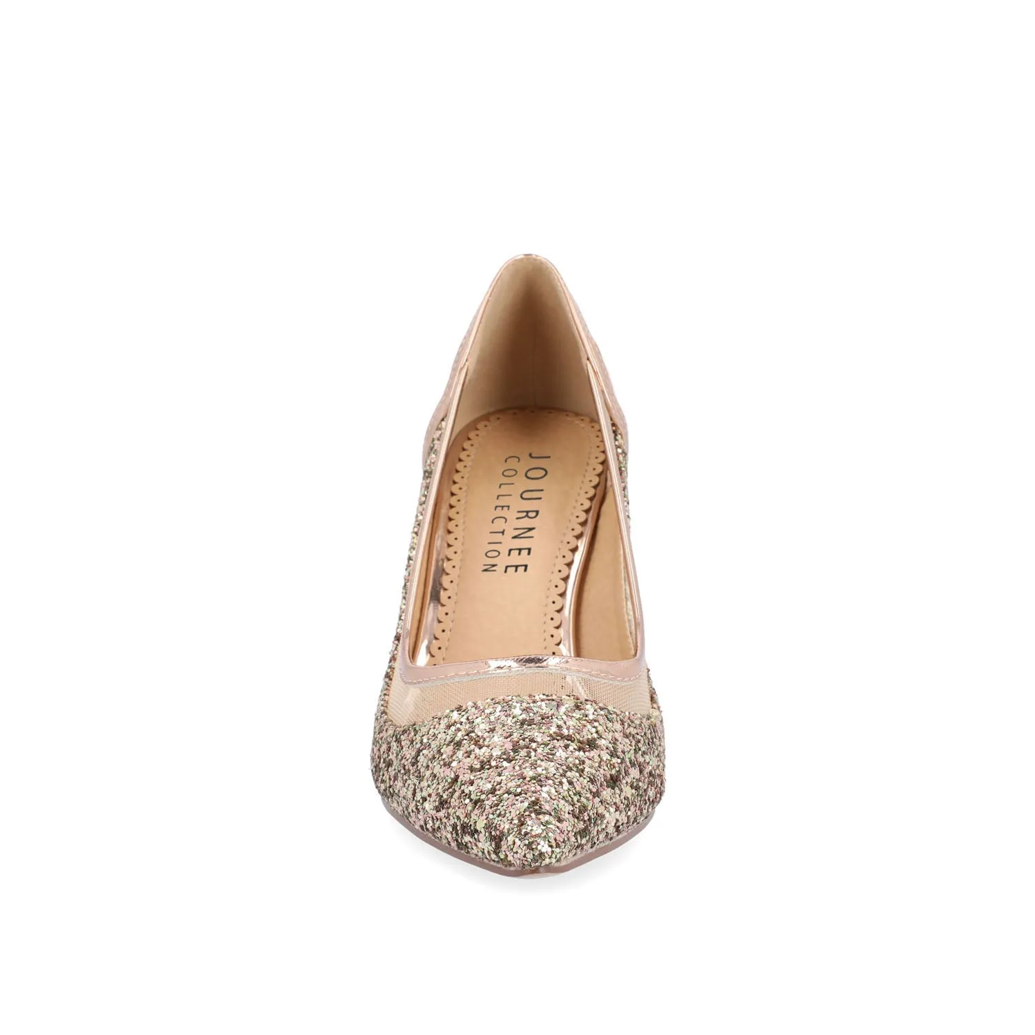 KALANI STILETTO HEELS IN GLITTER MATERIAL - Rose Gold Glitter 2 sold by Journee Collection product image thumbnail 5