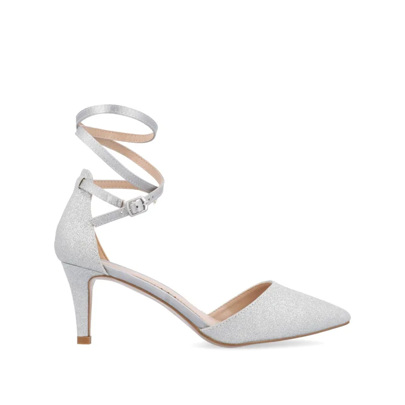 LUELA STILETTO HEELS IN GLITTER - Silver Glitter sold by Journee Collection