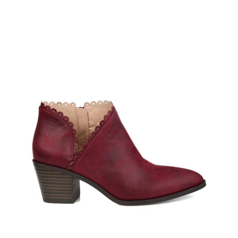 TESSA CUTOUT BOOTIE IN VEGAN LEATHER - Wine sold by Journee Collection