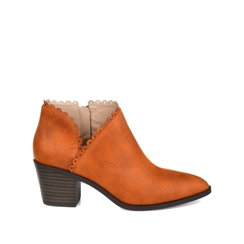 TESSA CUTOUT BOOTIE IN VEGAN LEATHER - Rust sold by Journee Collection