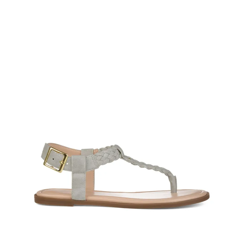 GENEVIVE T-STRAP SANDALS IN VEGAN LEATHER - Grey sold by Journee Collection