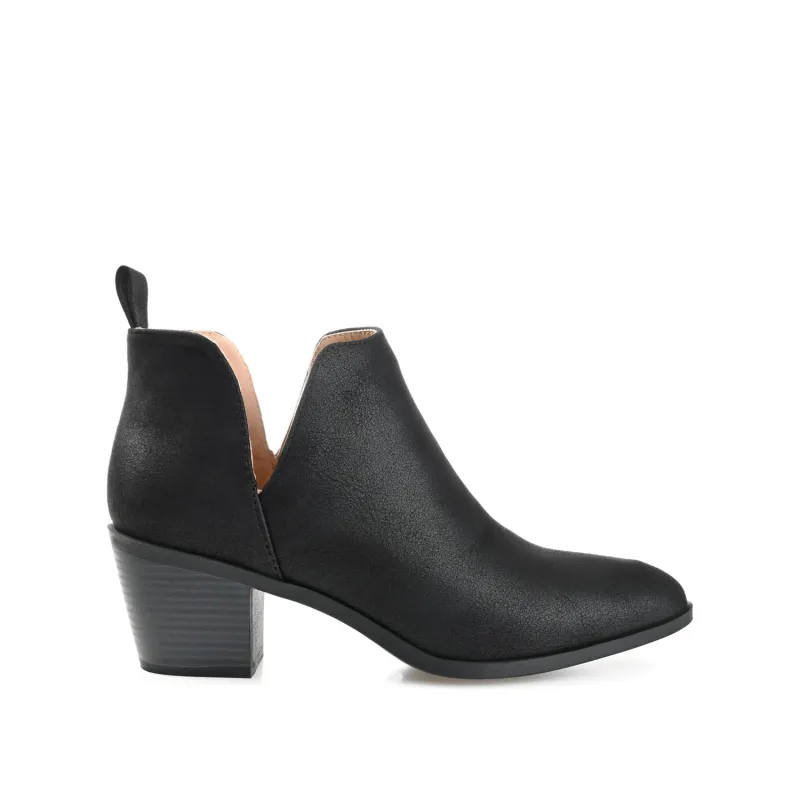 LOLA BLOCK HEELED BOOTIES IN VEGAN LEATHER - Black sold by Journee Collection
