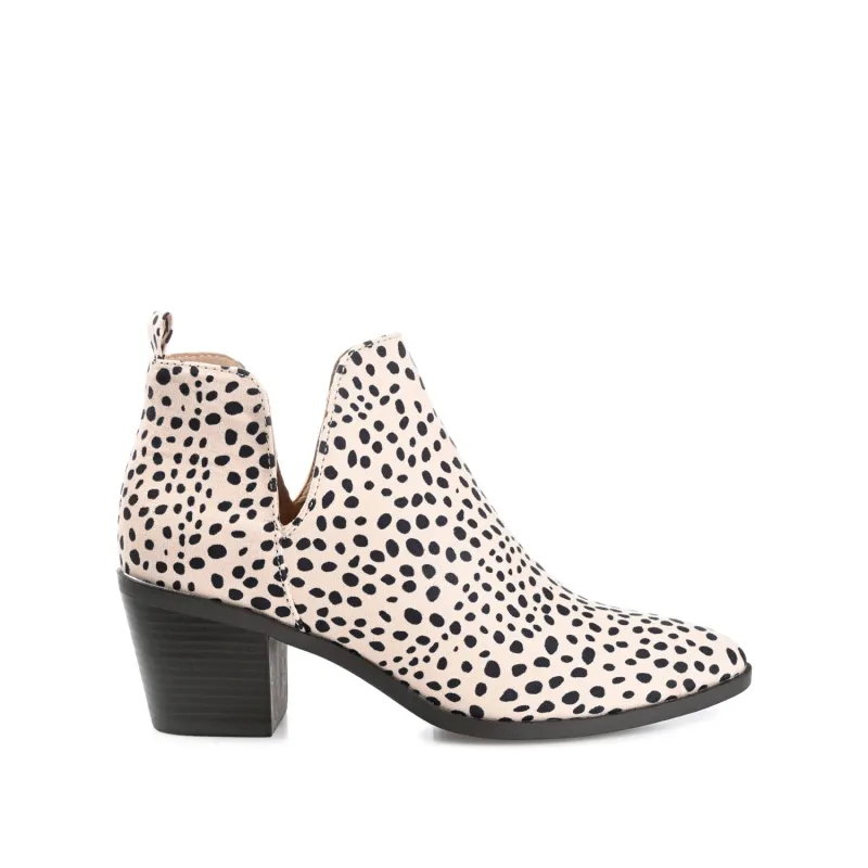 LOLA BLOCK HEELED BOOTIES IN VEGAN LEATHER - Animal sold by Journee Collection