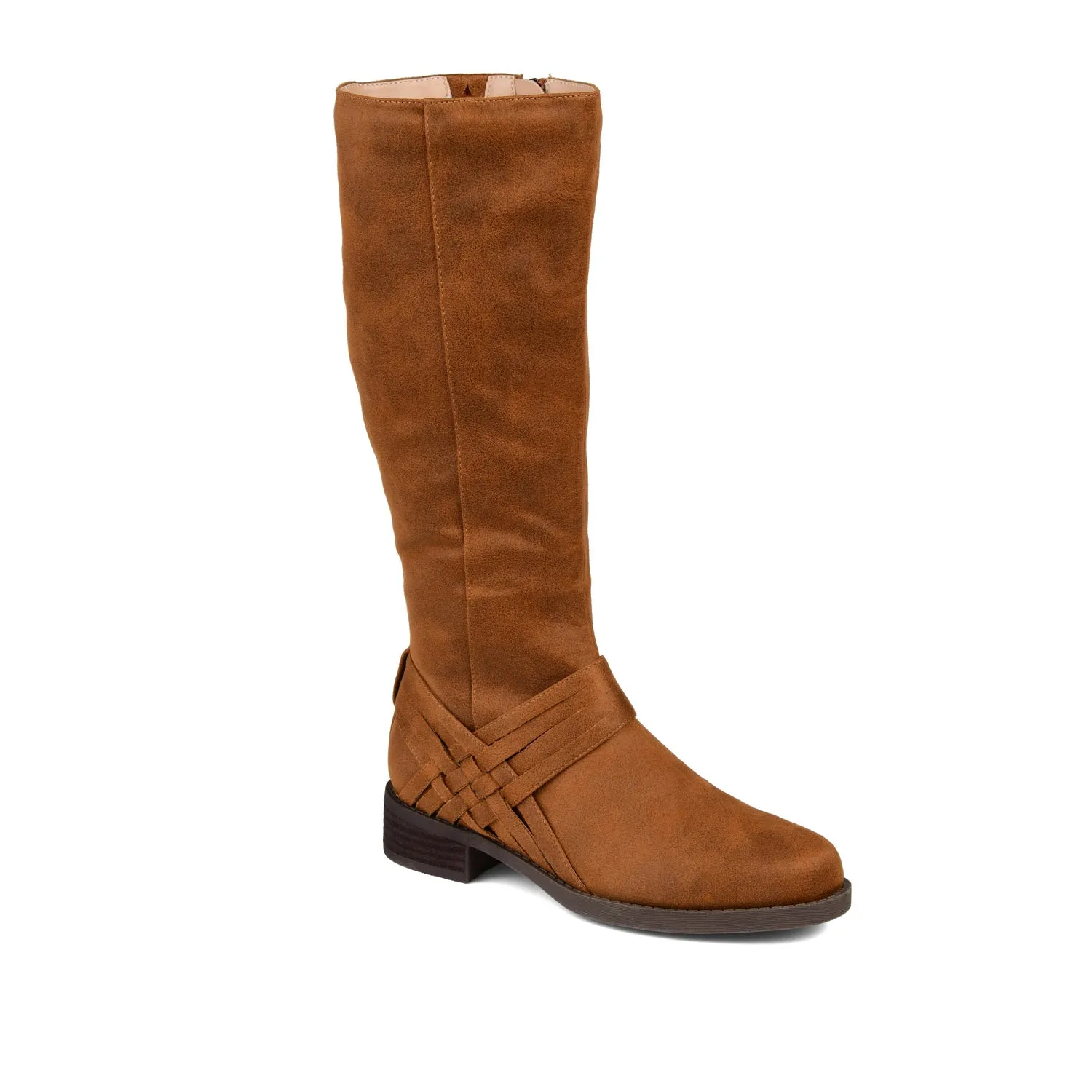 MEG RIDING BOOTS IN WIDE CALF - Cognac PU sold by Journee Collection product image thumbnail 3