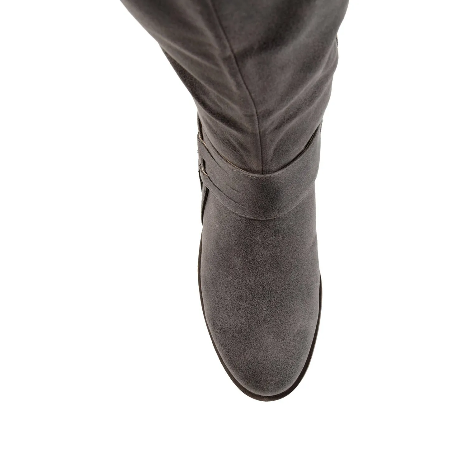 MEG RIDING BOOTS IN WIDE CALF - Grey PU sold by Journee Collection product image thumbnail 4