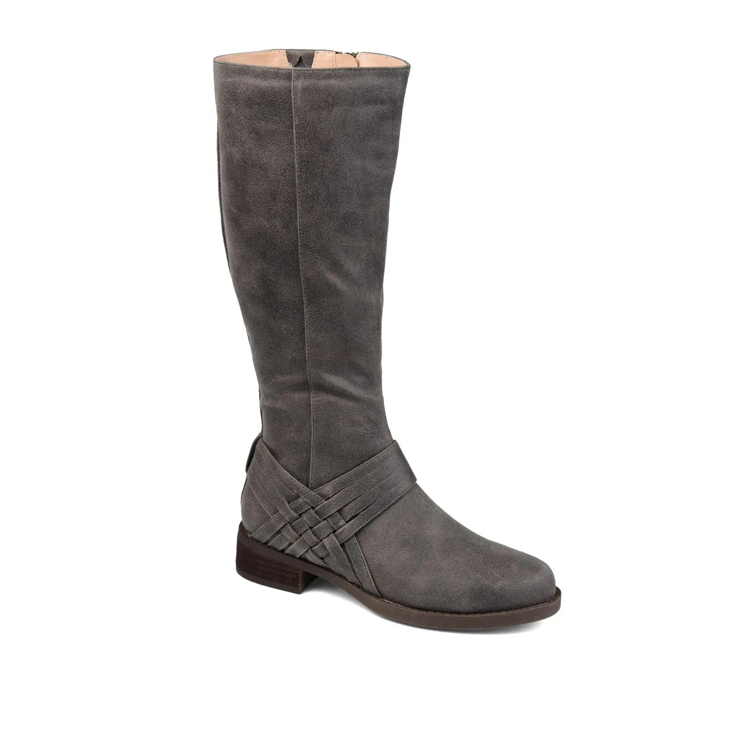 MEG RIDING BOOTS IN WIDE CALF - Grey PU sold by Journee Collection product image thumbnail 2