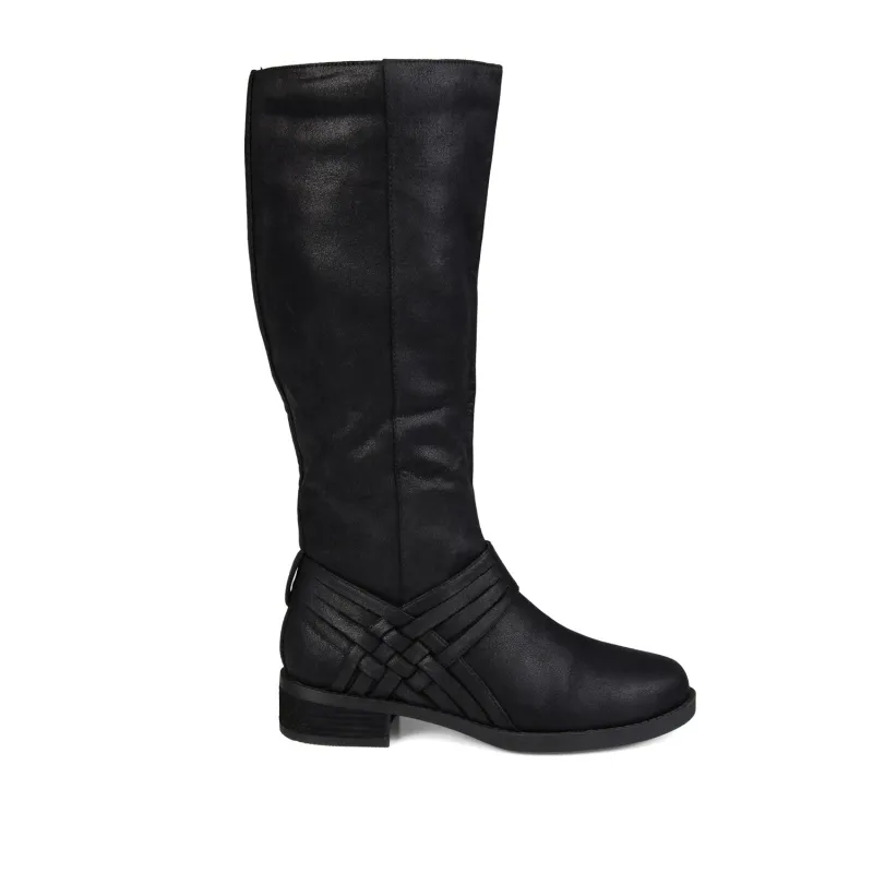 MEG RIDING BOOTS IN WIDE CALF - Black PU sold by Journee Collection