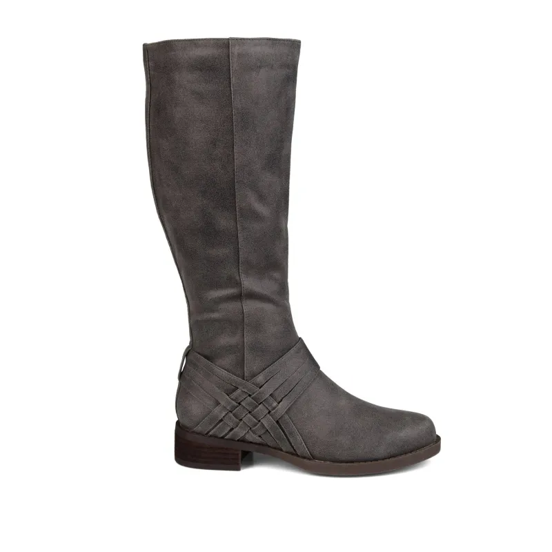 MEG RIDING BOOTS IN X-WIDE CALF - Grey PU sold by Journee Collection