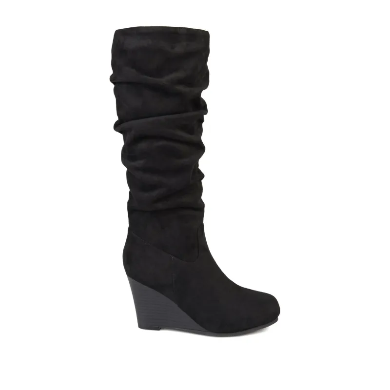 HAZE KNEE HIGH BOOTS IN FAUX SUEDE - Black sold by Journee Collection