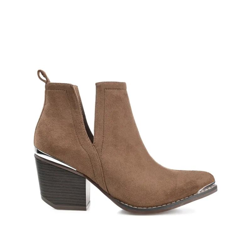 ISSLA CUTOUT BOOTIES IN FAUX SUEDE - Taupe made by Journee Collection