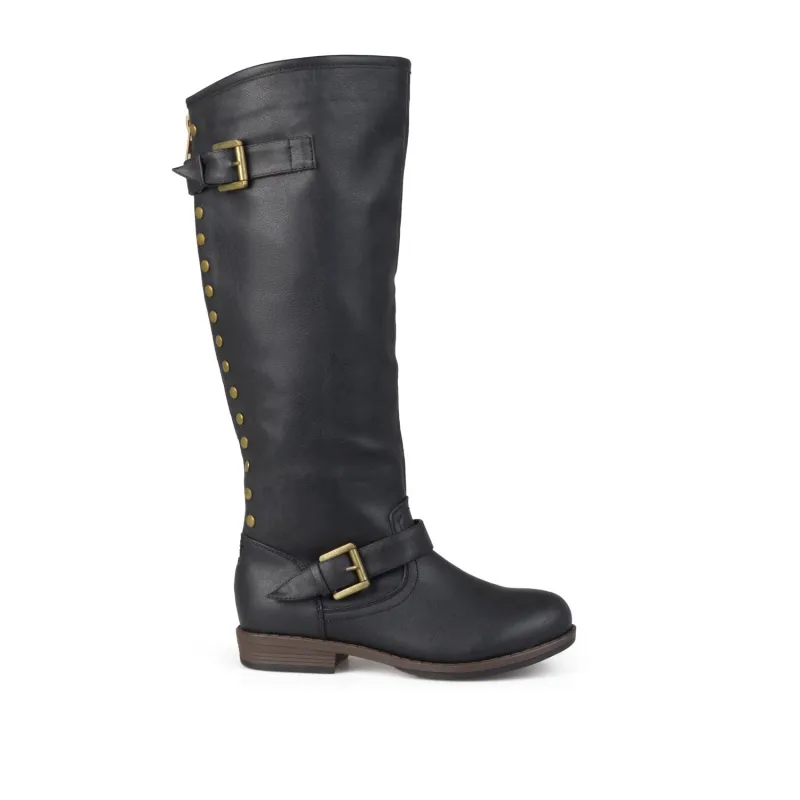 SPOKANE RIDING BOOTS IN X-WIDE CALF - Black sold by Journee Collection
