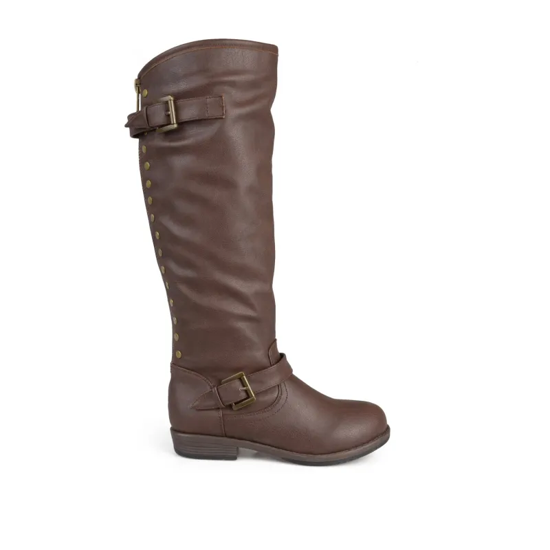 SPOKANE RIDING BOOTS IN WIDE CALF - Brown sold by Journee Collection