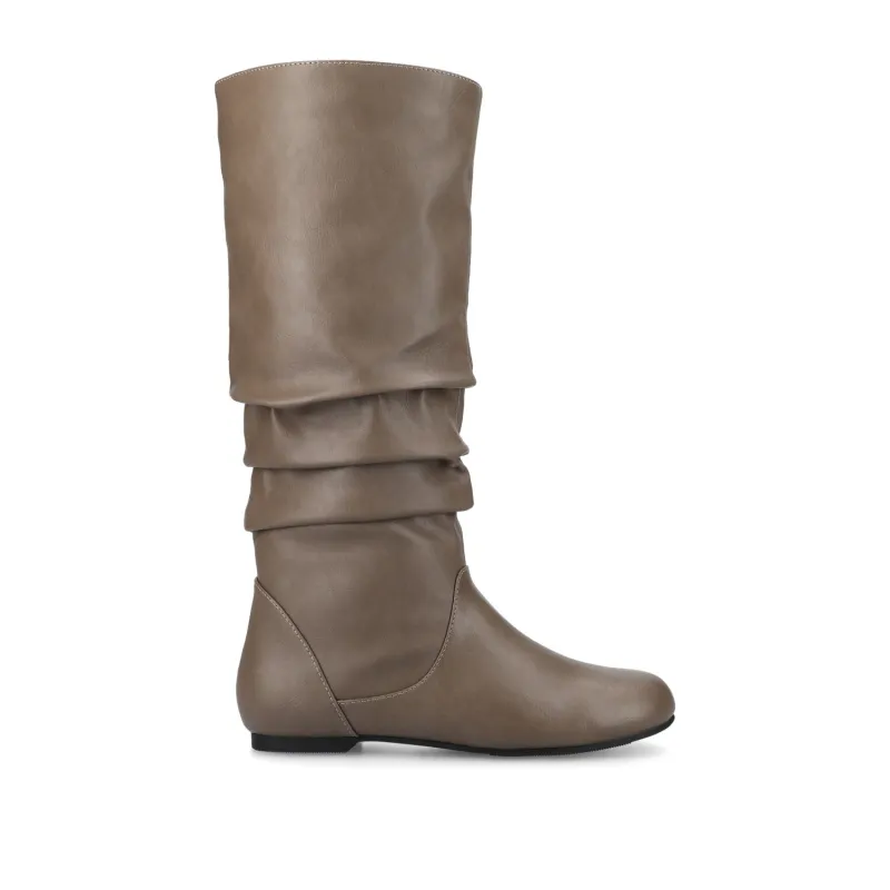 JAYNE KNEE HIGH BOOTS IN VEGAN LEATHER - Taupe sold by Journee Collection