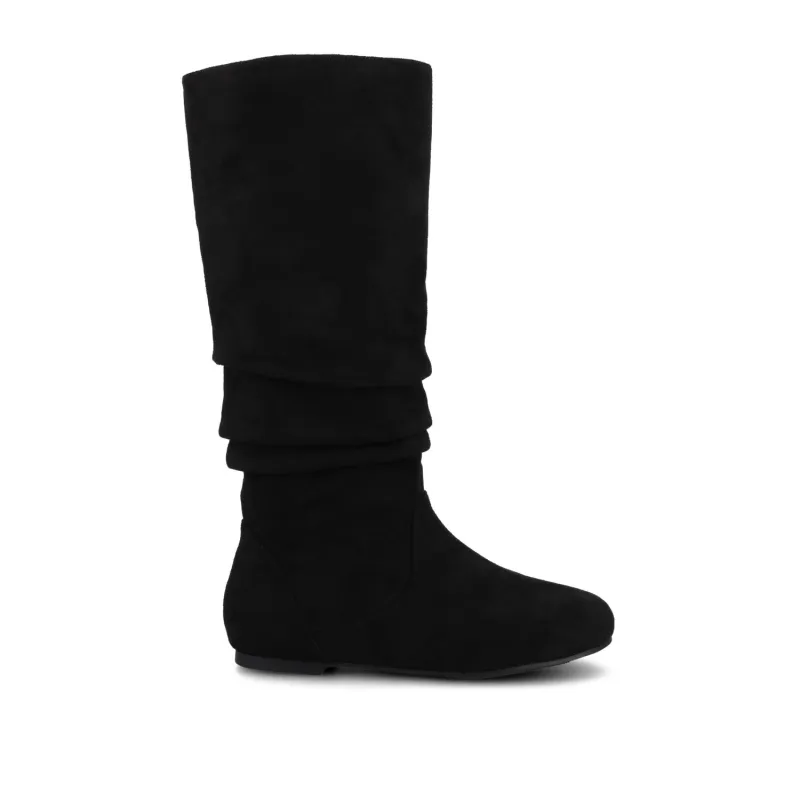 JAYNE KNEE HIGH BOOTS IN VEGAN LEATHER - Black  Faux Suede sold by Journee Collection