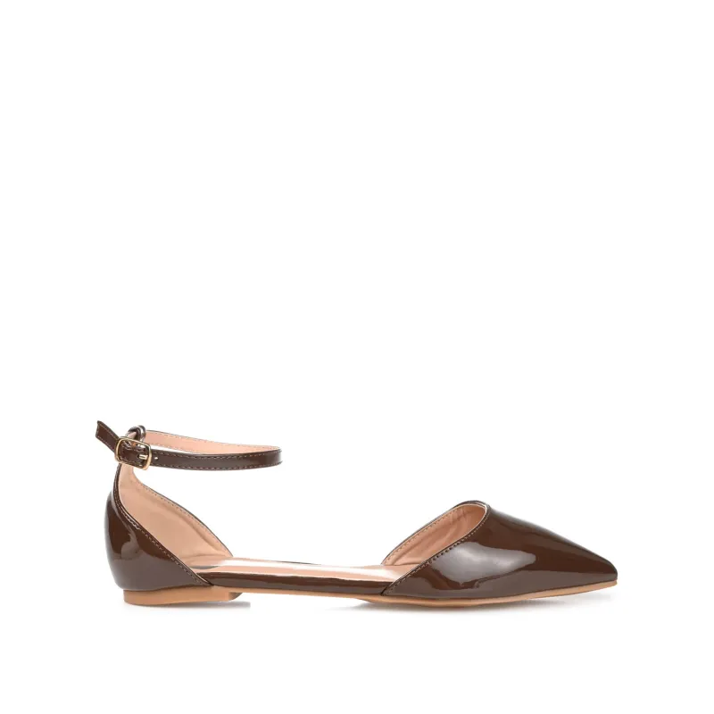 REBA D'ORSAY FLATS IN VEGAN LEATHER - Brown sold by Journee Collection
