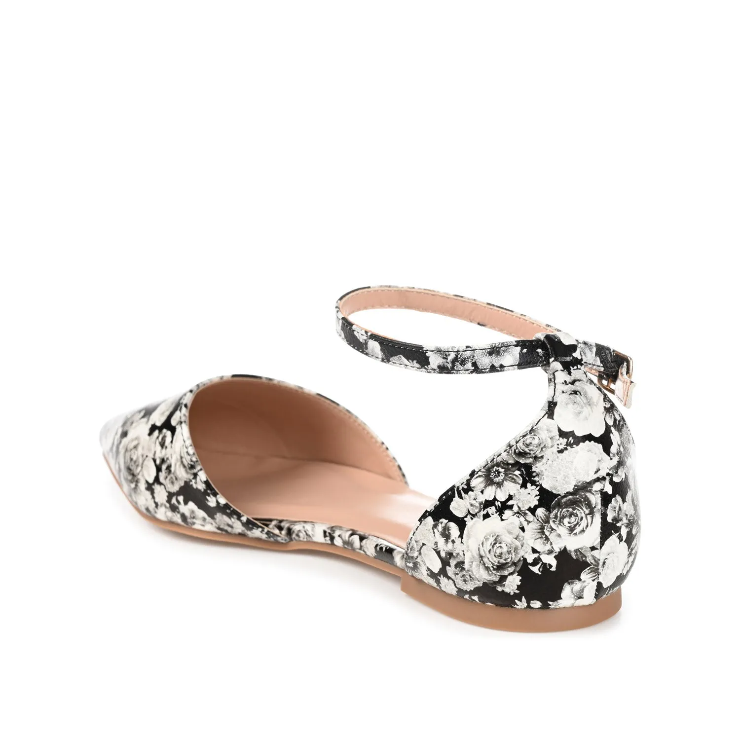 REBA D'ORSAY FLATS IN VEGAN LEATHER - Black Floral sold by Journee Collection product image thumbnail 4