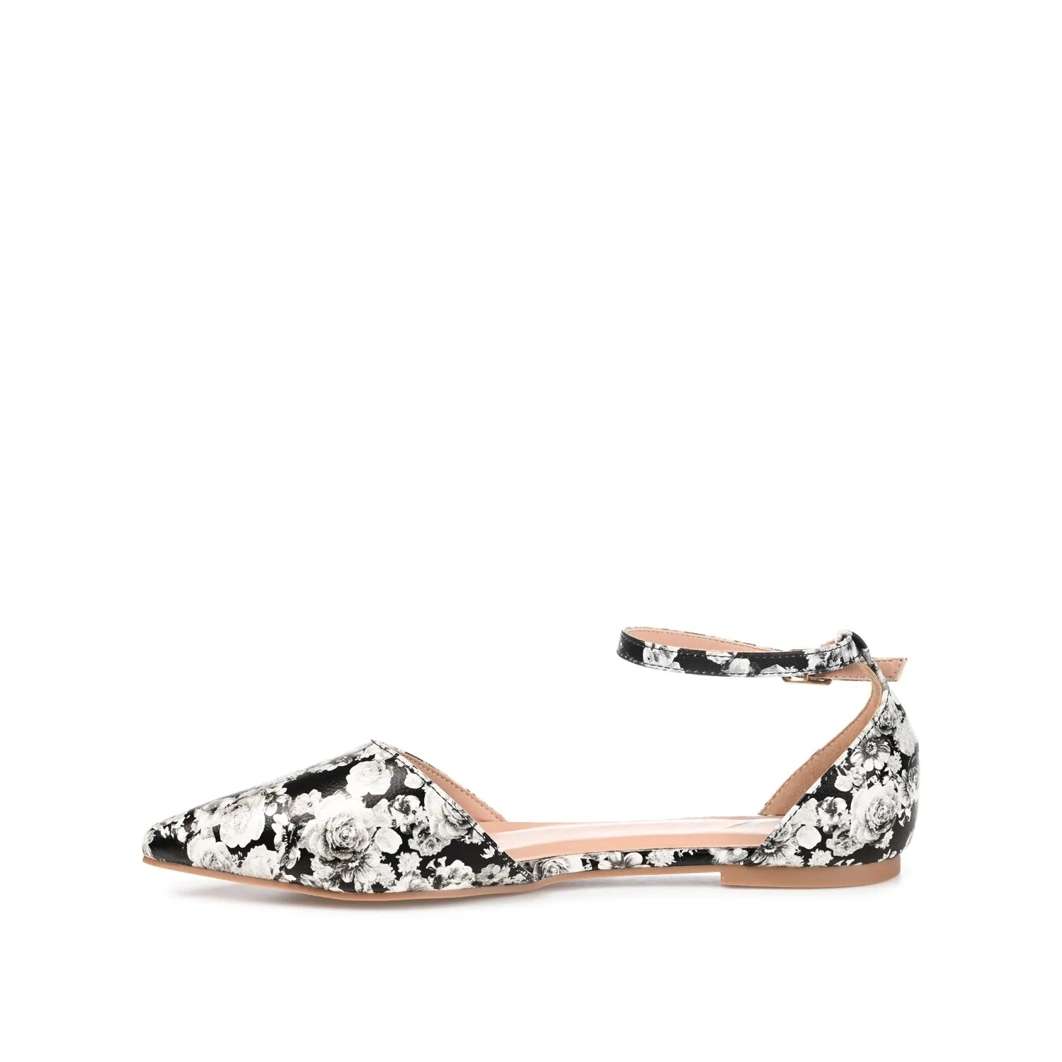 REBA D'ORSAY FLATS IN VEGAN LEATHER - Black Floral sold by Journee Collection product image thumbnail 3