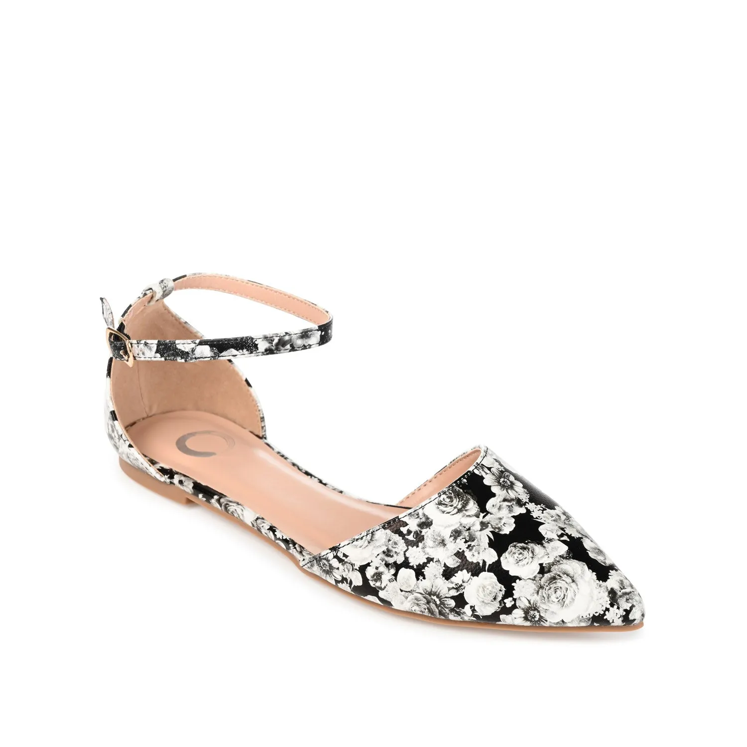 REBA D'ORSAY FLATS IN VEGAN LEATHER - Black Floral sold by Journee Collection product image thumbnail 2