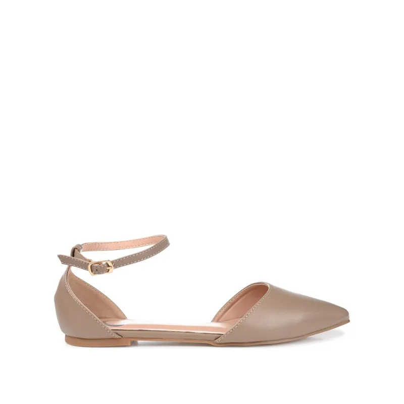 REBA D'ORSAY FLATS IN VEGAN LEATHER - Taupe sold by Journee Collection